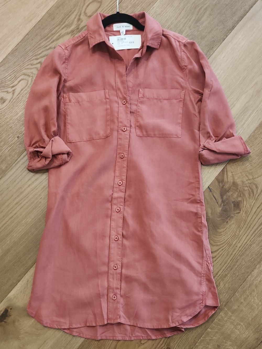 cloth & stone Button-Front Midi Shirt Dress